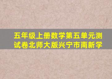五年级上册数学第五单元测试卷北师大版兴宁市南新学