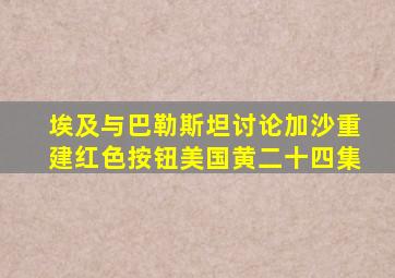 埃及与巴勒斯坦讨论加沙重建红色按钮美国黄二十四集