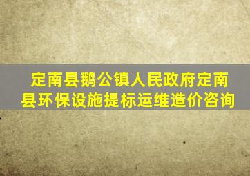 定南县鹅公镇人民政府定南县环保设施提标运维造价咨询