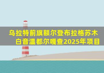 乌拉特前旗额尔登布拉格苏木白音温都尔嘎查2025年项目
