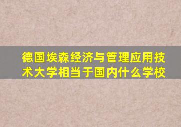德国埃森经济与管理应用技术大学相当于国内什么学校